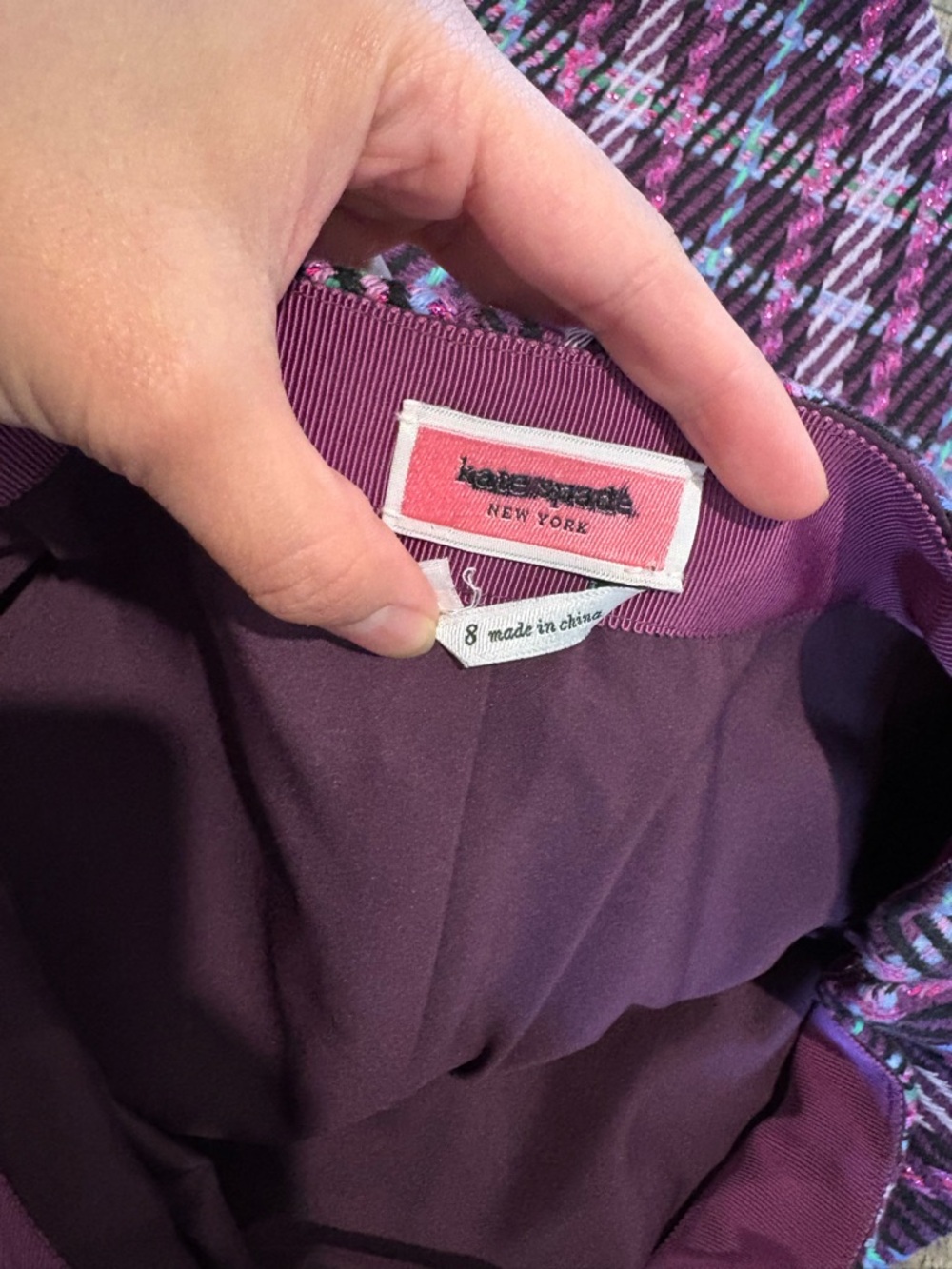 NWOT Kate Spade New York Size 8 Tweed Plum Skirt - Picture 5 of 8